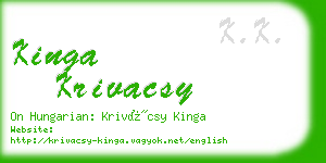 kinga krivacsy business card